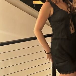 Princess Polly Black Mavie Satin Set